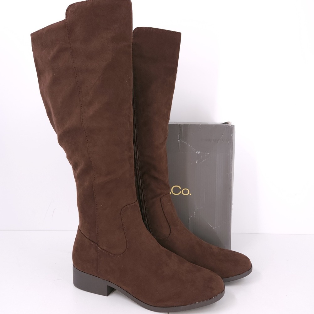 Style & Co Charmanee Dark Roast Knee High Block Heel Riding Boots Womens 8.5 M